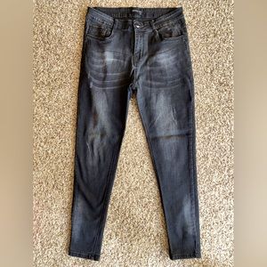 Original Design Skinny black distressed Jeans stone washed Stretchy men's W32